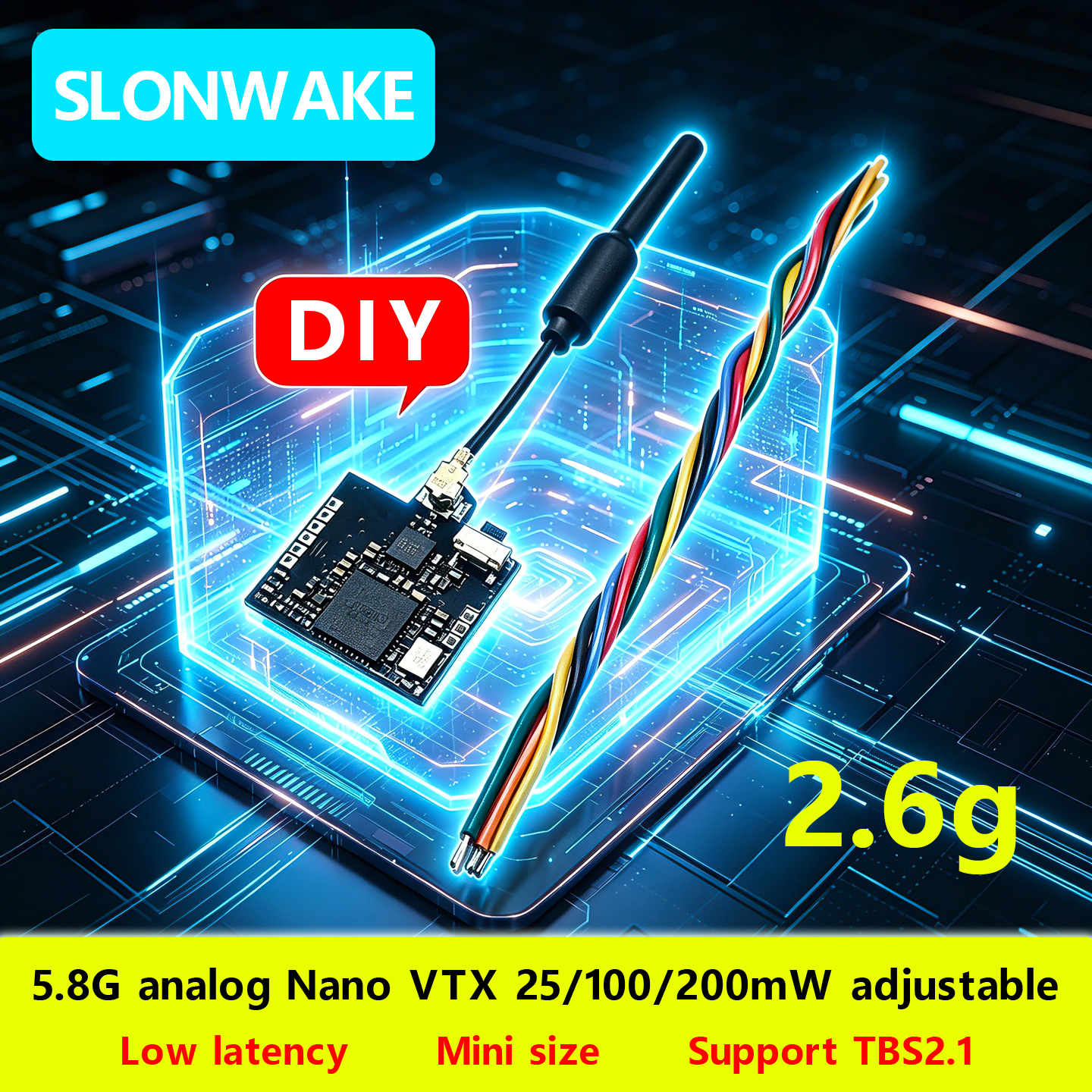 Drone Transmitter - SLONWAKE Nano 5.8G 48CH 200mW Micro