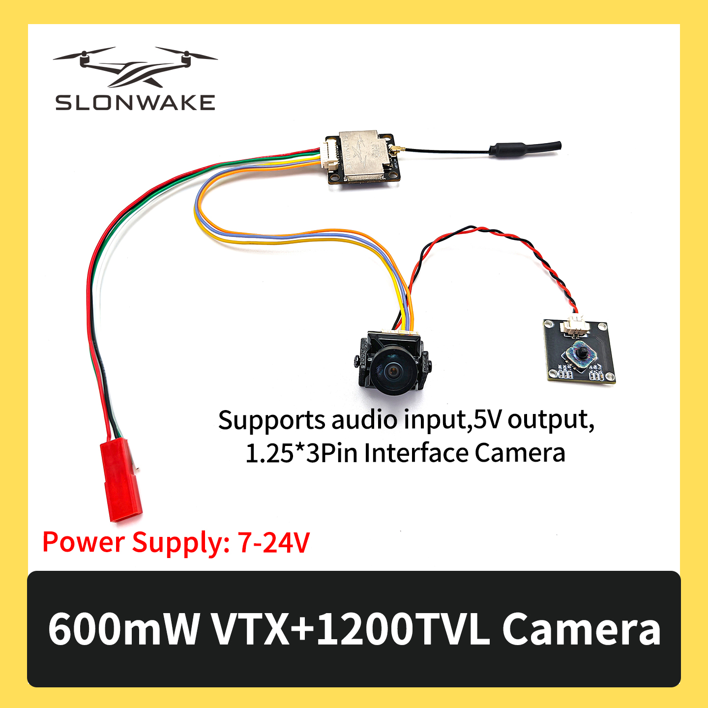 SLONWAKE 5.8G 600mW 7-24V FPV  – Drone Camera recenzja i cena
