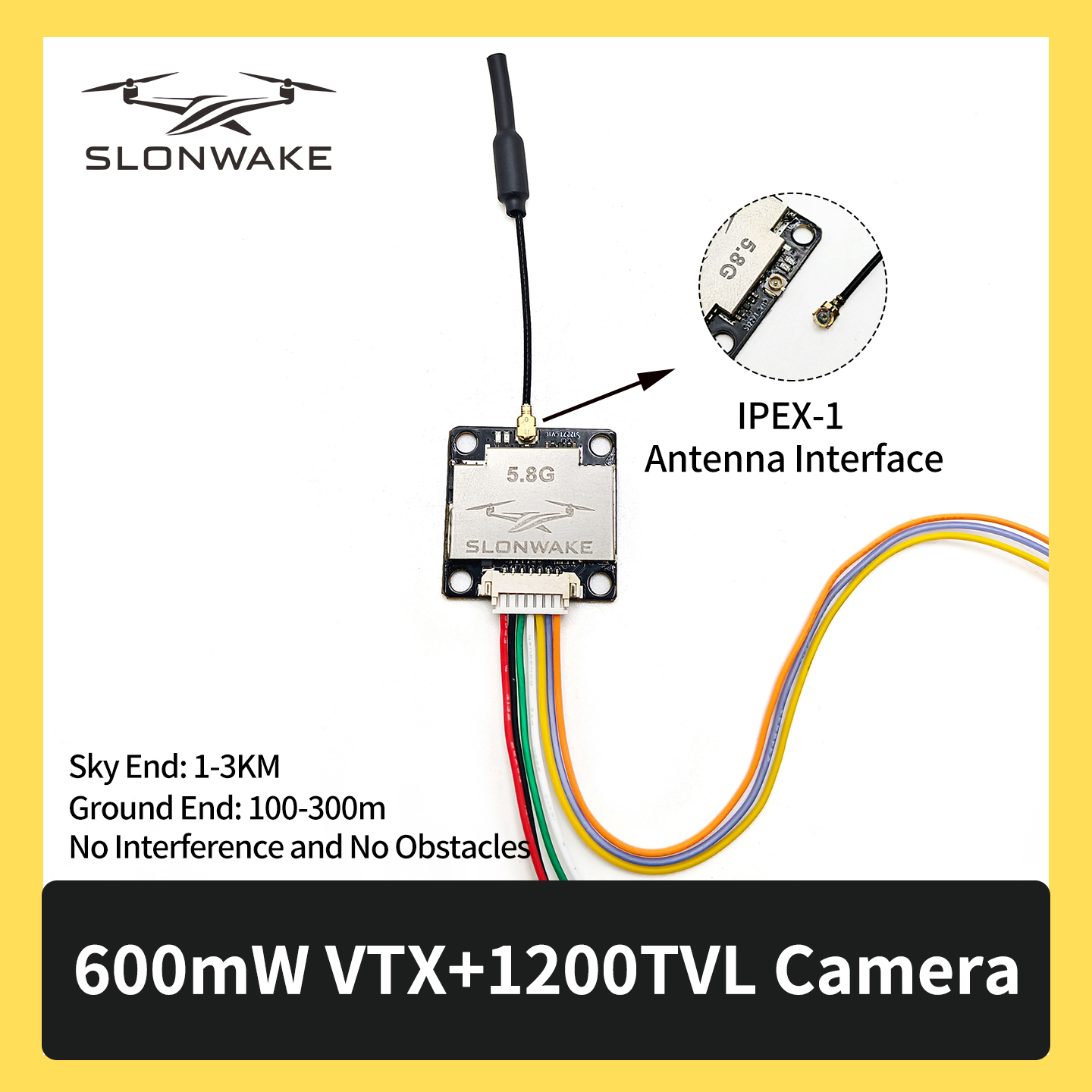 SLONWAKE 5.8G 600mW 7-24V FPV  – Drone Camera recenzja i cena