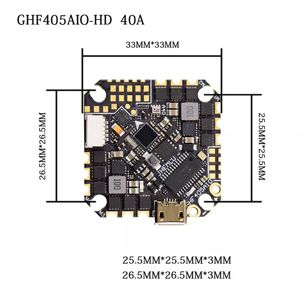 JHEMCU GHF405AIO-HD 40A AIO Fl – Drone Flight Controller recenzja i cena