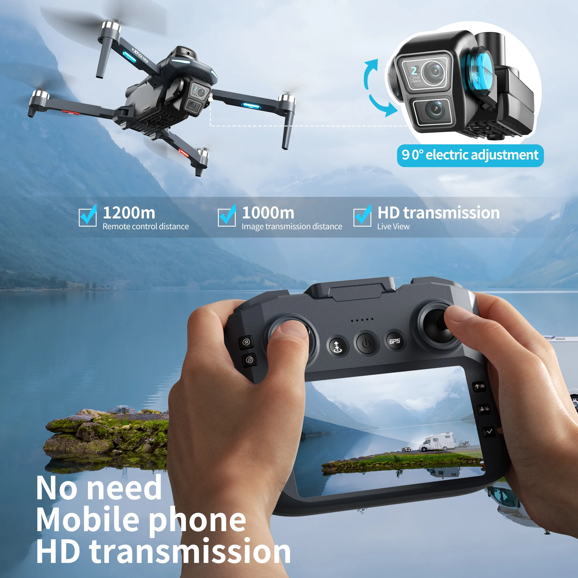 Lenovo XT606 MAX GPS Drone 4k  – Drone Gps Mount recenzja i cena