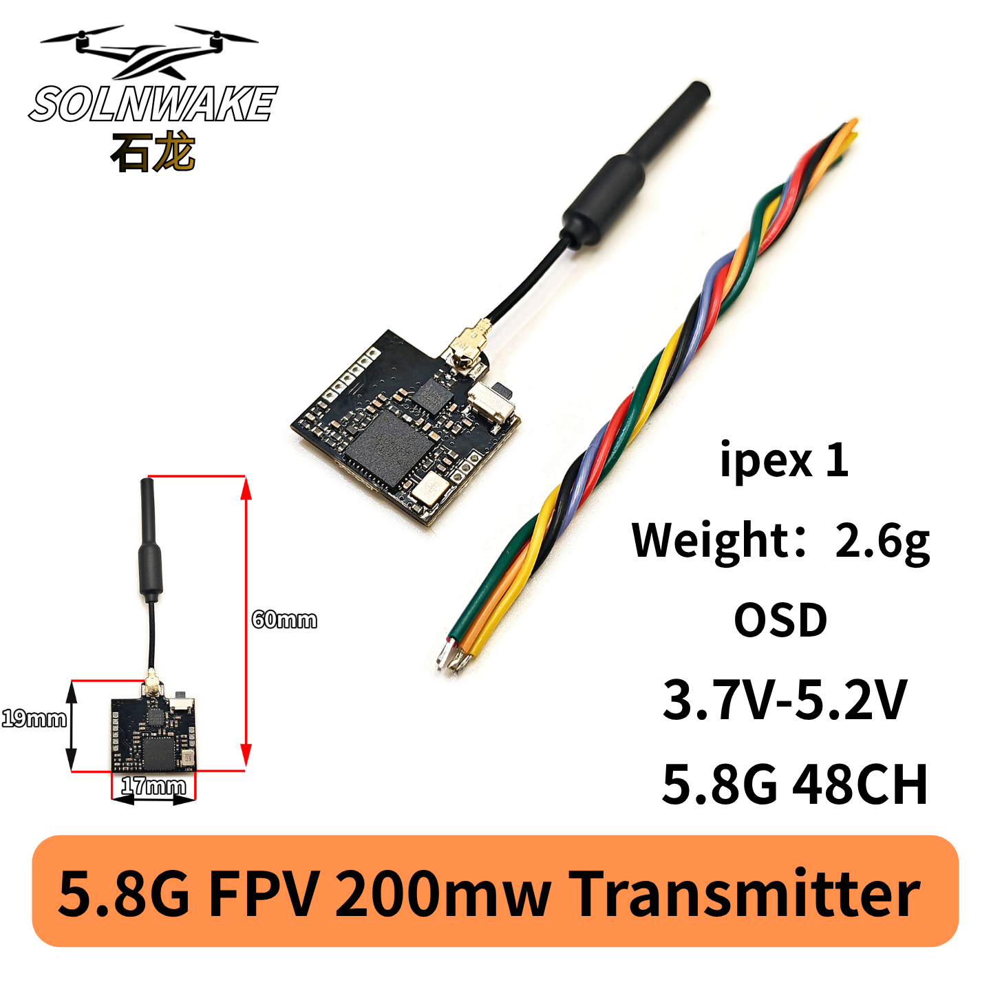 SLONWAKE Nano 5.8G 48CH 200mW  – Drone Transmitter recenzja i cena