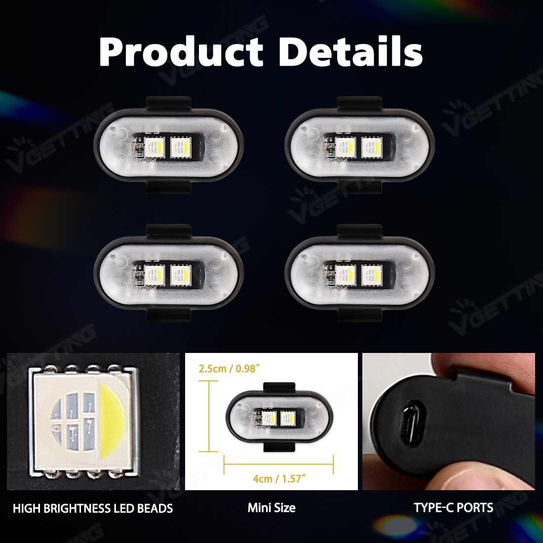 4Pcs Mini Drone Strobe Light 8 – Drone Led Light recenzja i cena