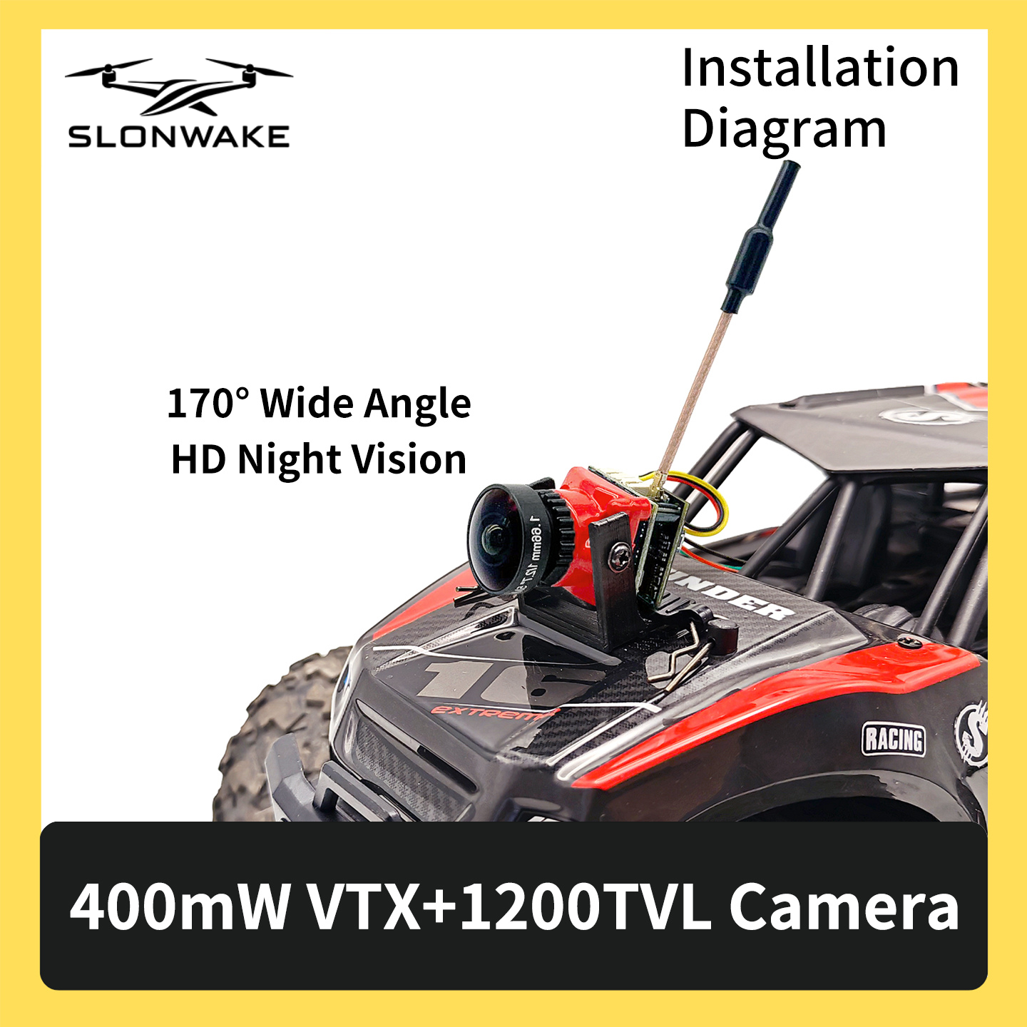 SLONWAKE 5.8G 48CH FPV 400mw V – Drone Frame recenzja i cena