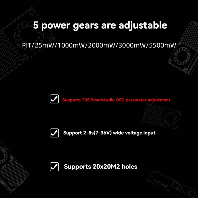 5.8G 5.5W VTX 64CH High Power  – Drone Transmitter recenzja i cena